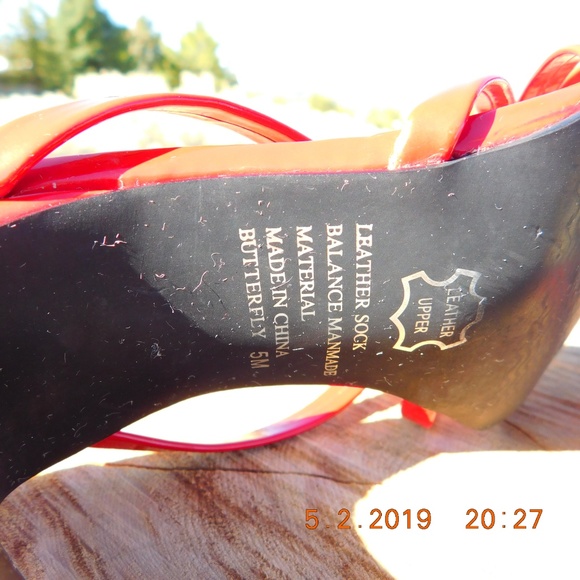 BP.  Butterfly Red Patent Strappy Mule - Picture 8 of 8